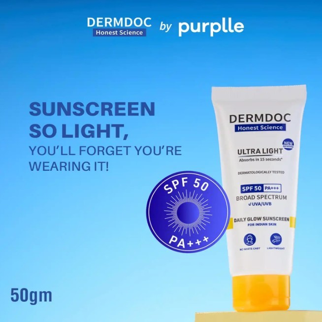 DermDoc Ultra Light SPF 50 PA+++ Daily Glow Sunscreen