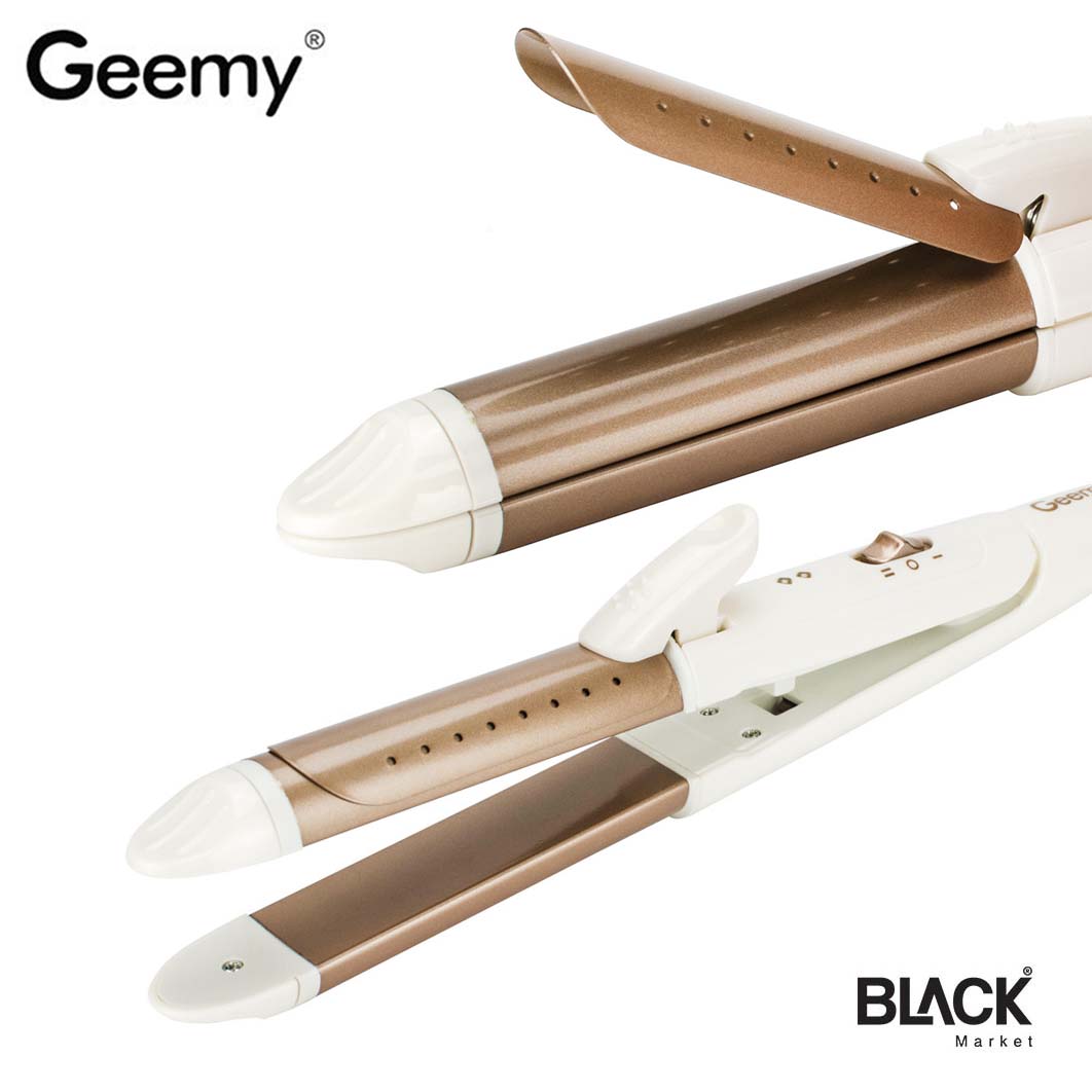 Geemy GM-2961 2-in-1 professional portable hair straightener and curling iron