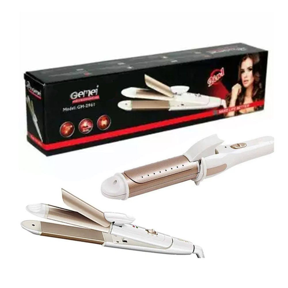 Geemy GM-2961 2-in-1 professional portable hair straightener and curling iron