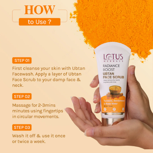 Lotus Herbals Radiance Boost Ubtan Face Scrub 