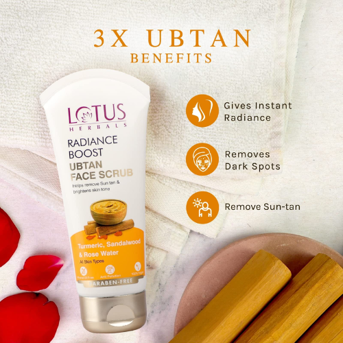 Lotus Herbals Radiance Boost Ubtan Face Scrub 