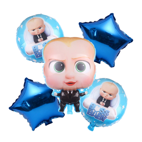 Boss Baby Theme 5 Pcs Foil Balloon Set