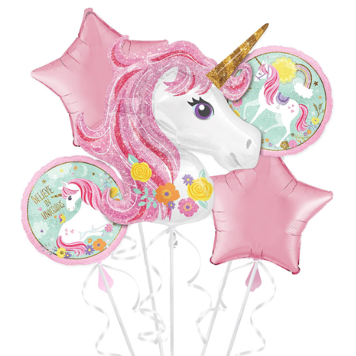 Unicorn Theme 5 Pcs Foil Balloon Set
